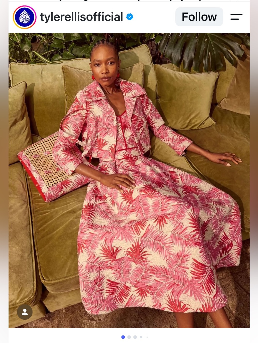 Suzannah London Remy 50’s Jacquard Midi Skirt Pink Palm Print US 10 UK 14 - Picture 9 of 11